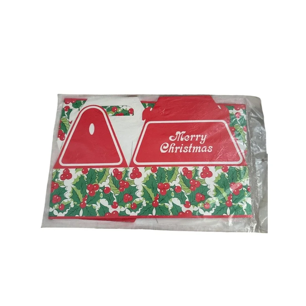 Christmas Cookie Caddies Gift Boxes Holly Berry‎ Merry Christmas NOS Vintage